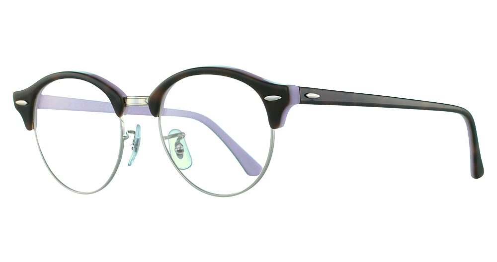 Ray-Ban RX4246V CLUBROUND round eyeglasses in Top Havana on Opal Viole
