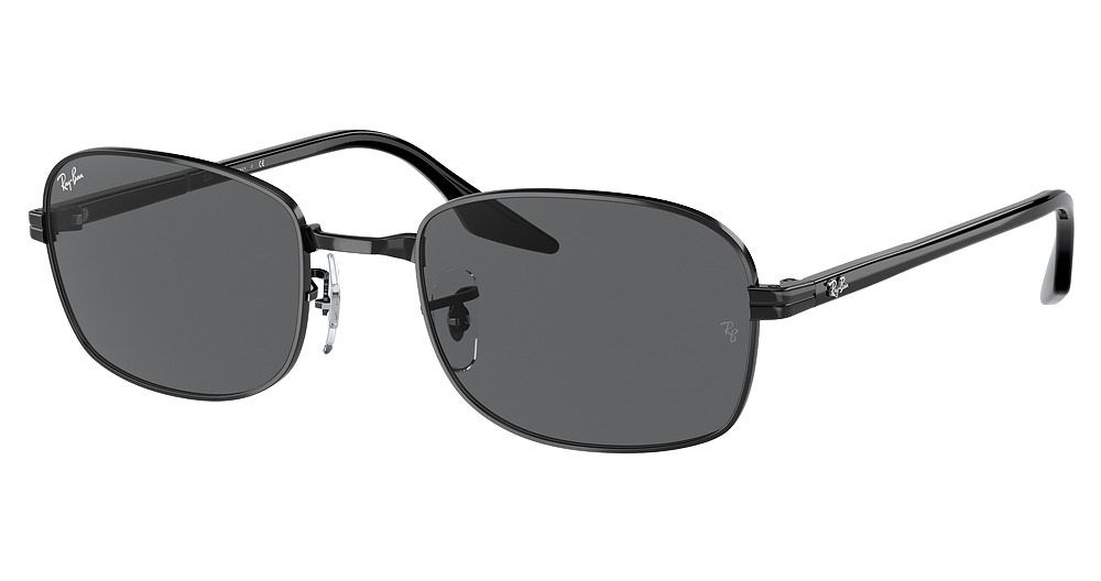 Ray-Ban RB3690 round sunglasses in Black/Dark Grey