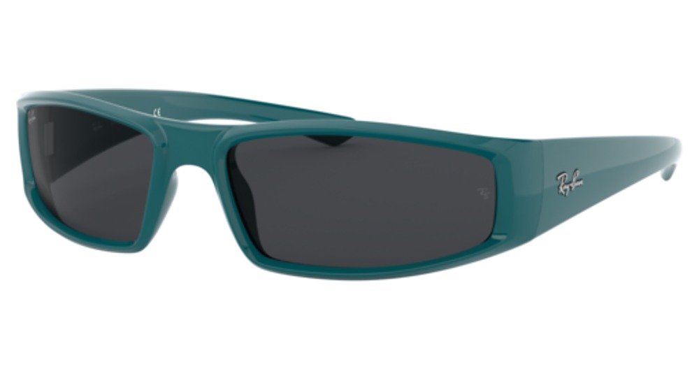 Ray-Ban RB4335 rectangle sunglasses in Turquoise/Dark Grey