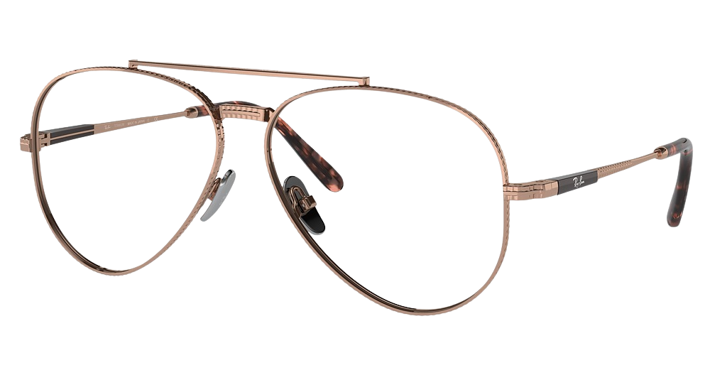 Ray-Ban RX8225V AVIATOR TITANIUM aviator eyeglasses in Rose Gold