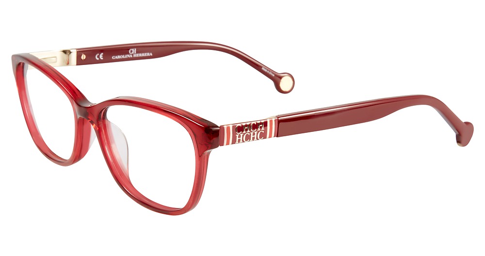 Carolina Herrera VHE709K round eyeglasses in Black Cherry Red 0 L00