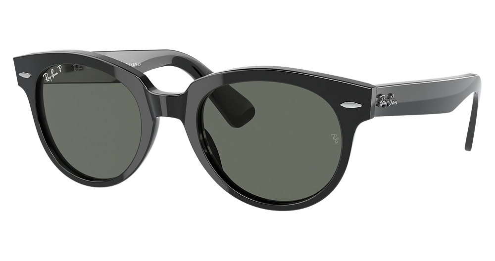 Ray-Ban RB2199F ORION round sunglasses in Black/Polarized Green