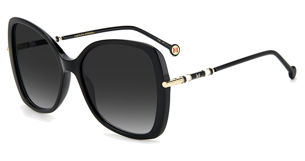 Carolina Herrera CH 0025/S square sunglasses in Black/Dark Grey Shaded