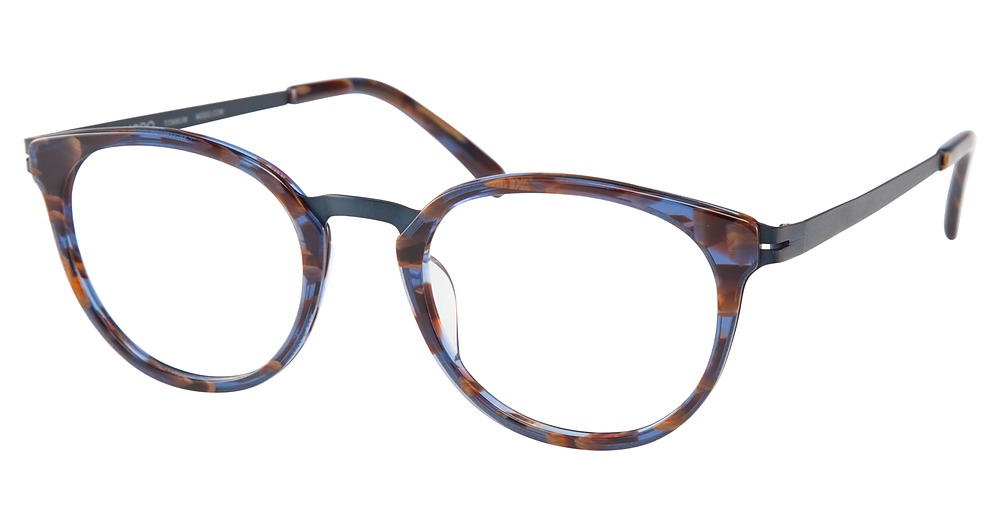 Modo 4509 round eyeglasses in Navy Marble