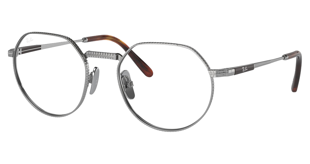 Ray-Ban RX8265V JACK TITANIUM round eyeglasses in Silver