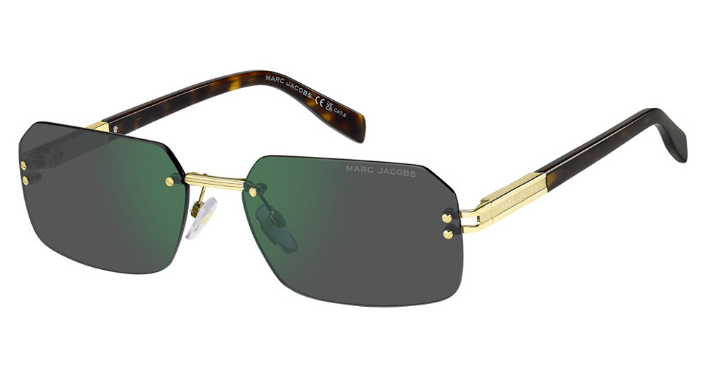 Marc Jacobs MARC 902/S rectangle sunglasses in Gold Havn/Green Mirror