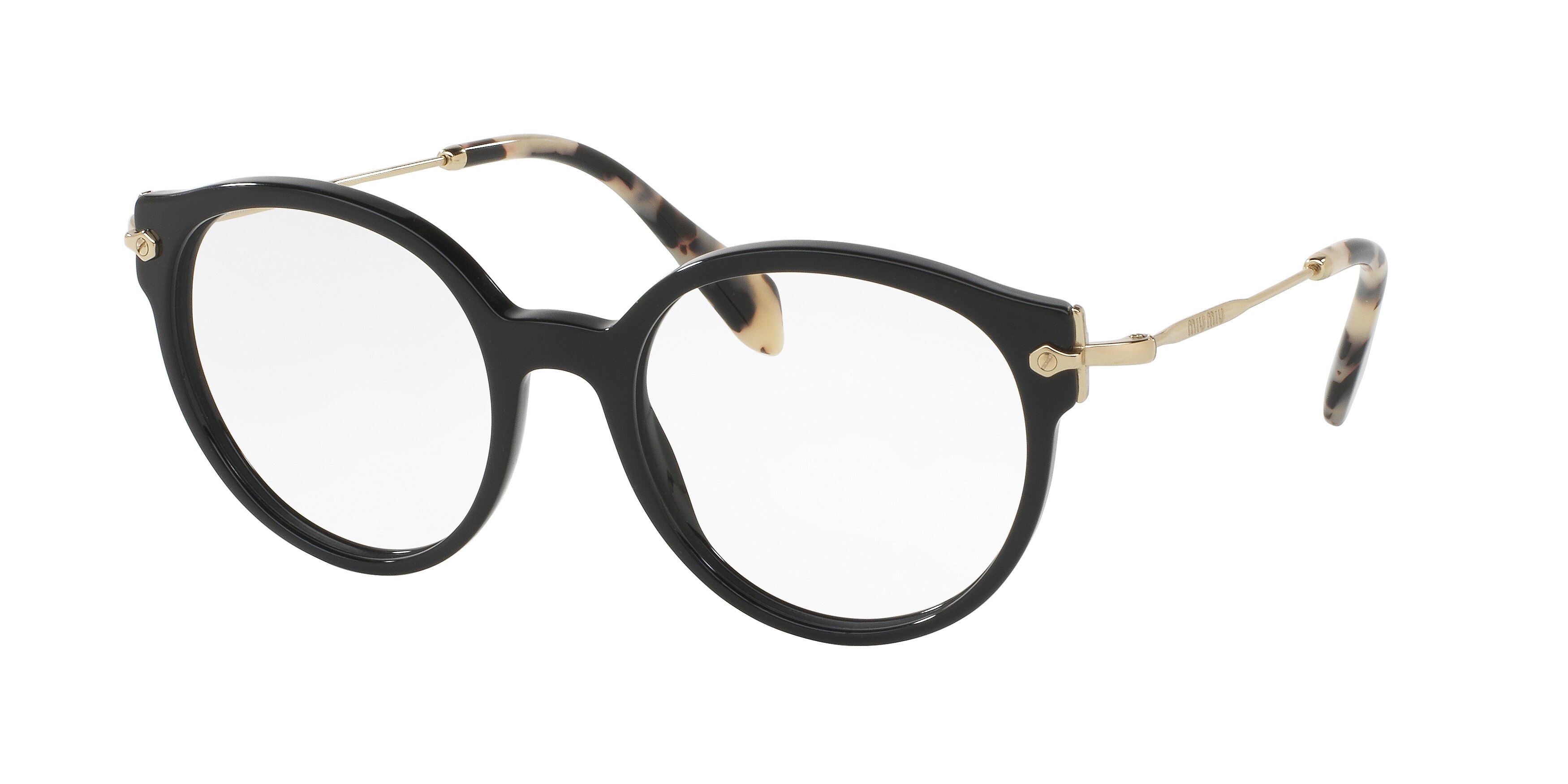 Miu Miu MU 04PV round eyeglasses in Black
