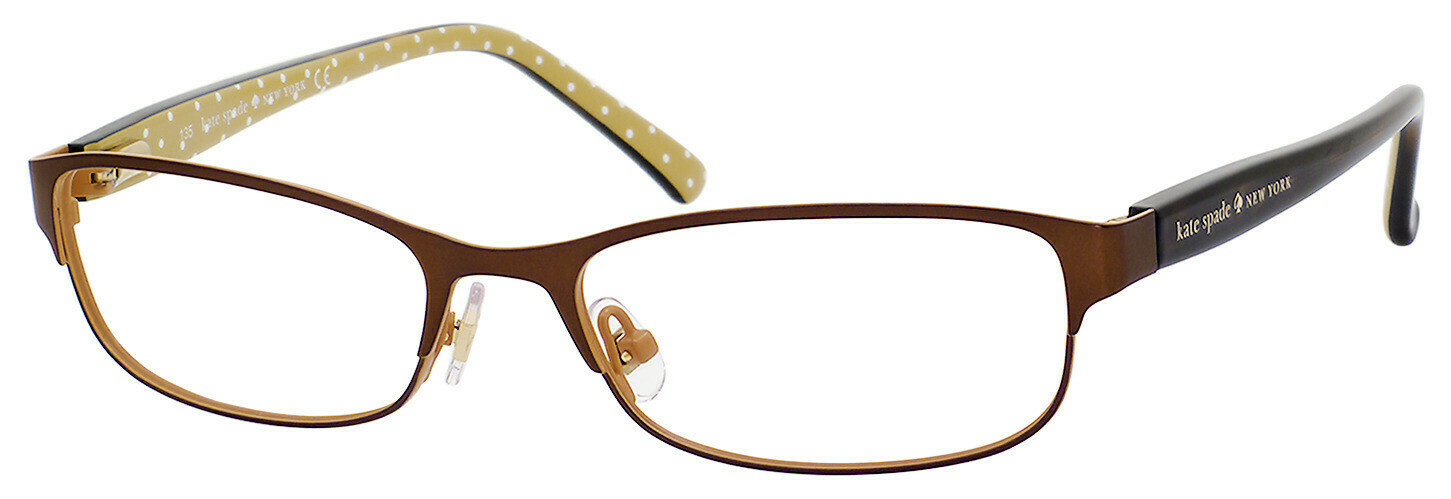 Kate Spade Ambrosette Us round eyeglasses in Satin Brown Dots