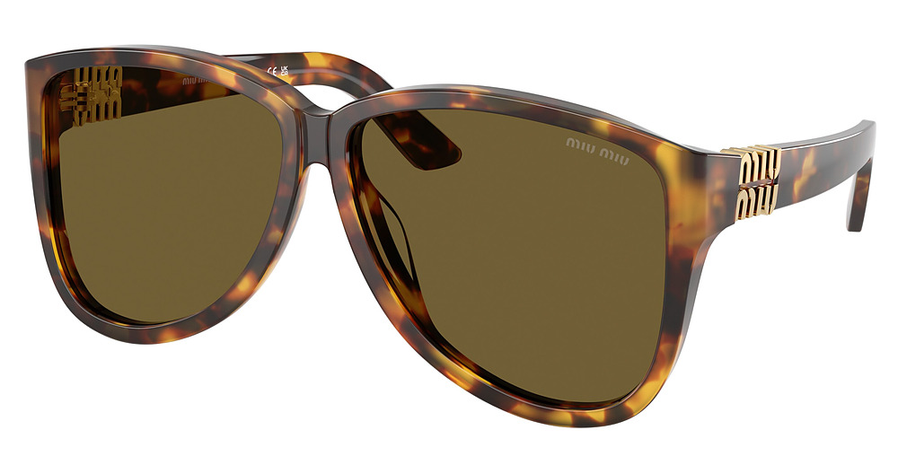 Miu Miu MU A08SF aviator sunglasses in Honey Havana/Dark Brown