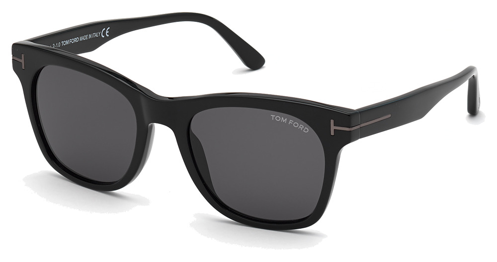 Tom Ford FT0833-F-N square sunglasses in Shiny Black/Smoke