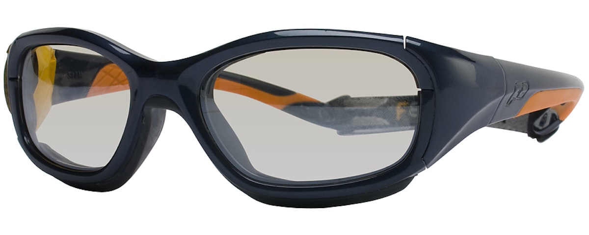 Navy Blue/Orange / Clear With Silver Flash Mirror