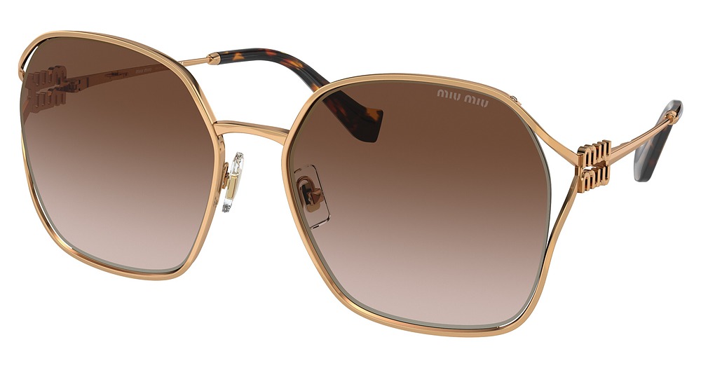 Miu Miu MU 52WS round sunglasses in Brass/Brown Gradient