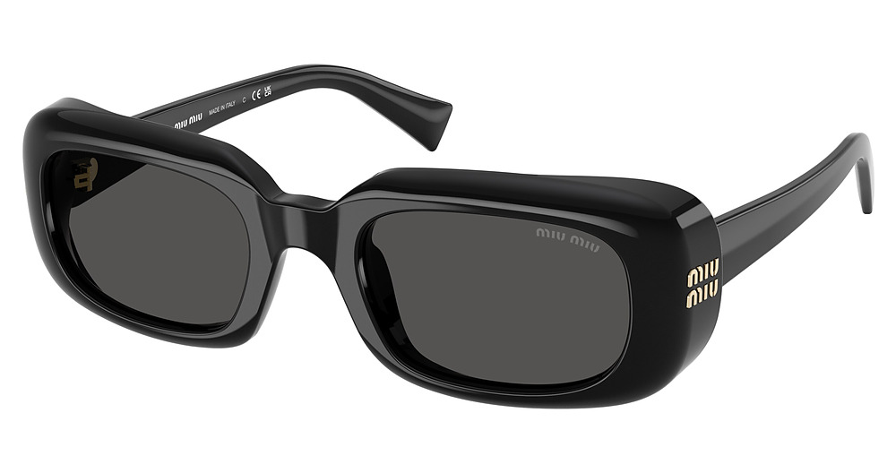Miu Miu MU B13S rectangle sunglasses in Black/Dark Grey