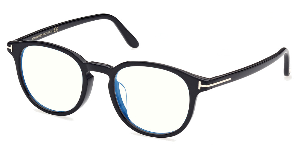 Tom Ford FT5795-K-B round eyeglasses in Shiny Black