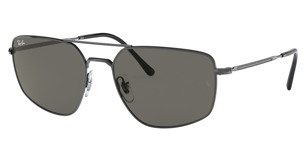Ray-Ban RB3666 aviator sunglasses in Gunmetal/Dark Grey