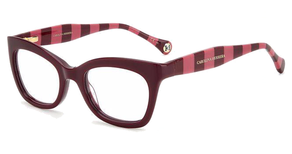 Carolina Herrera HER 0089 rectangle eyeglasses in Burgupink