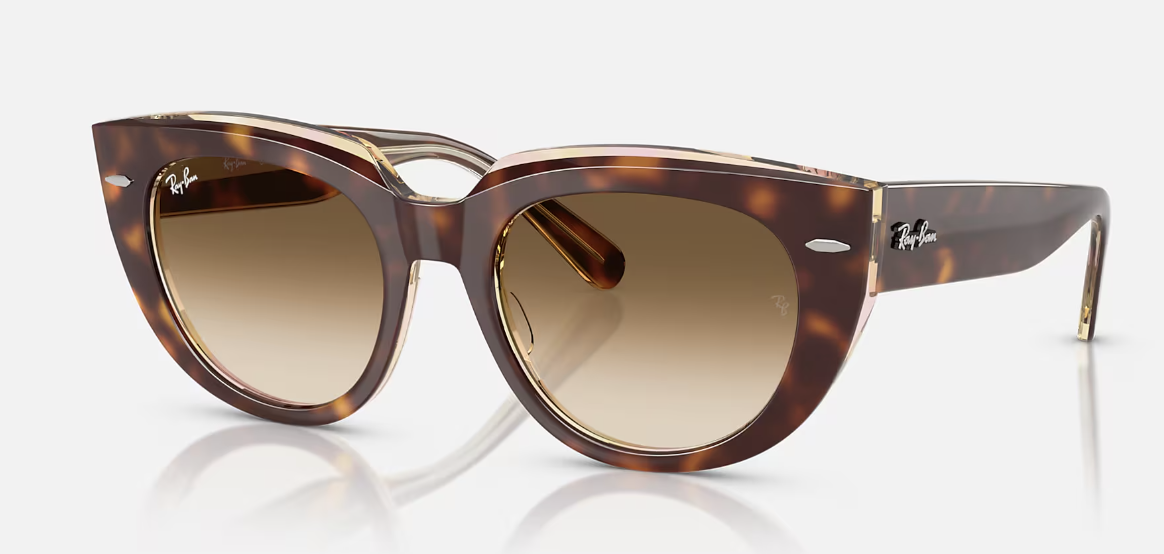 Ray-Ban RB2286 DOREEN cateye sunglasses in Light Havana on Transp./Clear Gradient Brown