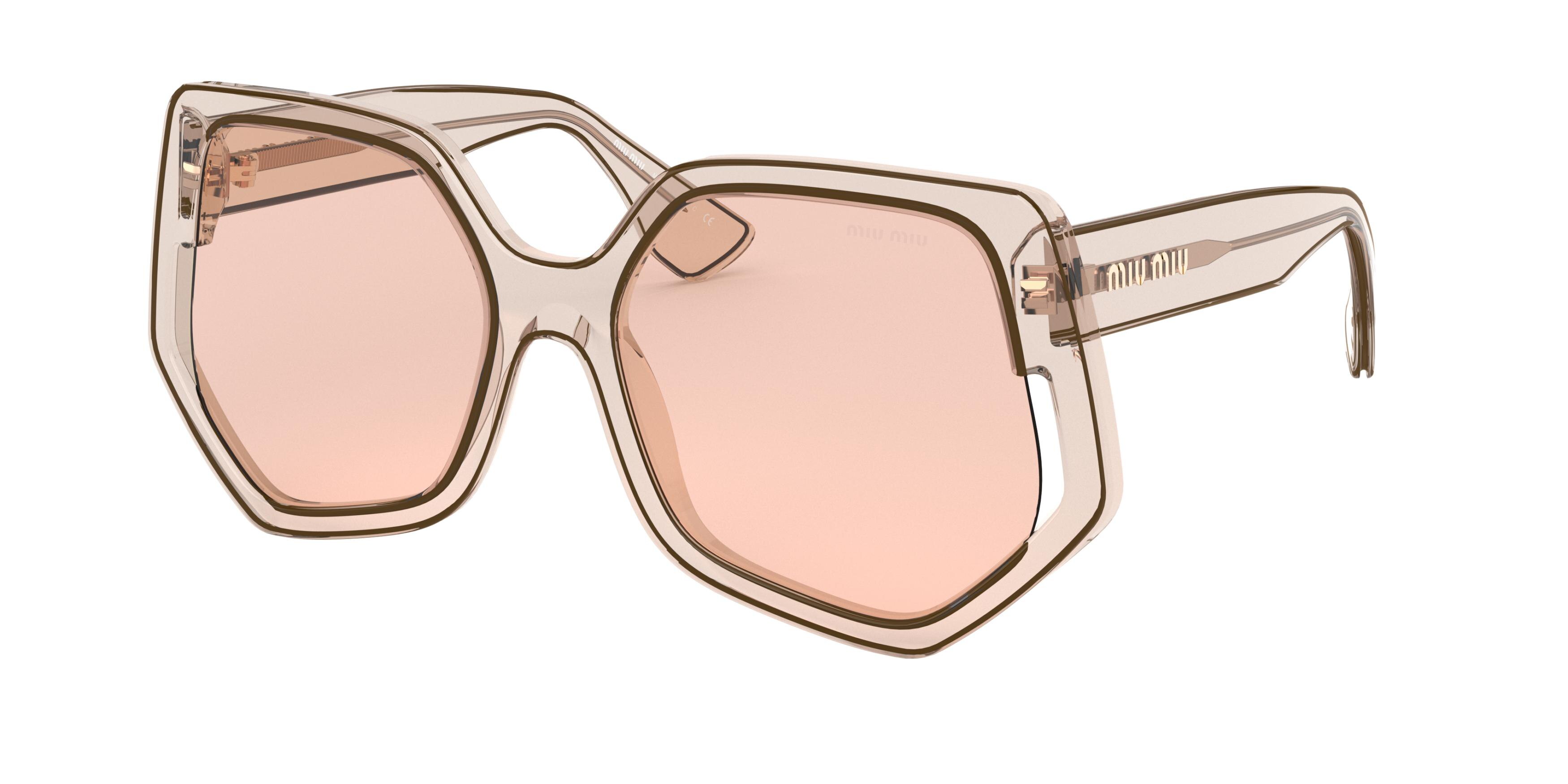Miu Miu MU 07VSA square sunglasses in Transparent Beige