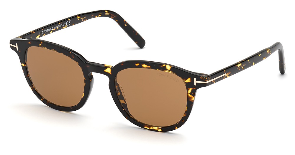 Tom Ford FT0816 round sunglasses in Dark Havana/Brown