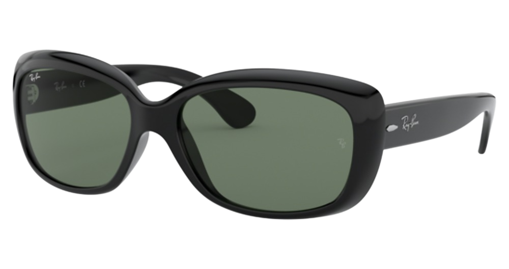 Ray-Ban RB4101F round sunglasses in Black/Dark Green