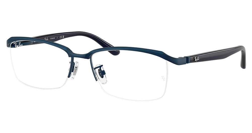 Ray-Ban RX8779D round eyeglasses in Matte Blue