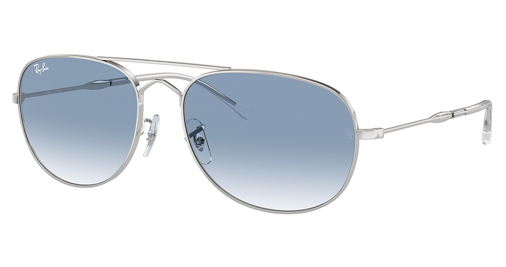 Ray-Ban RB3735 BAIN BRIDGE aviator sunglasses in Silver/Clear Gradient Blue