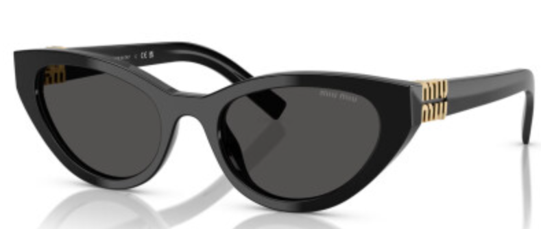 Miu Miu MU A04S round sunglasses in Black/Dark Grey