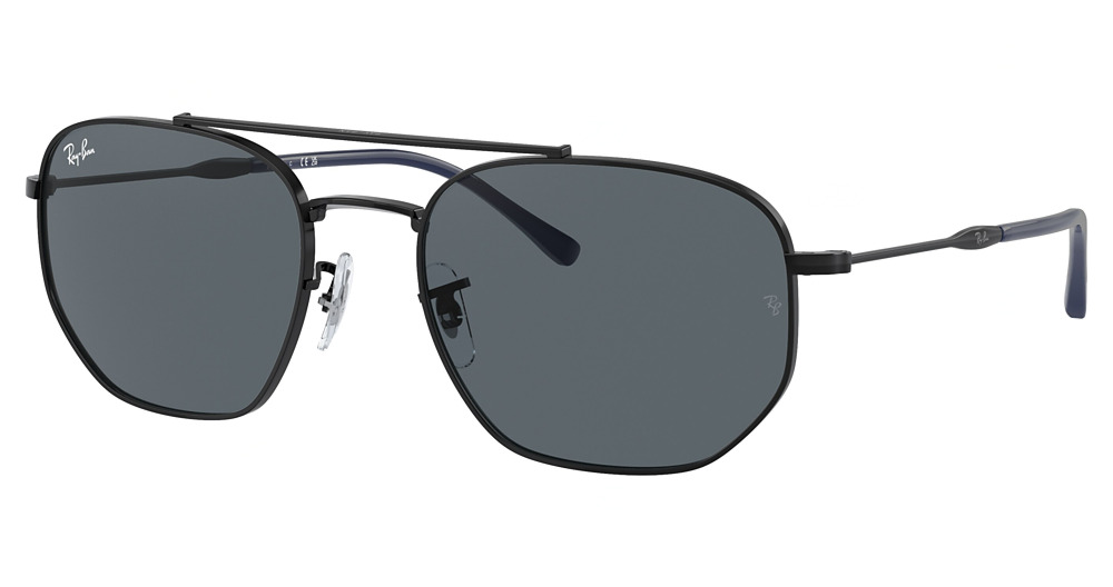 Ray-Ban RB3707 aviator sunglasses in Black/Blue