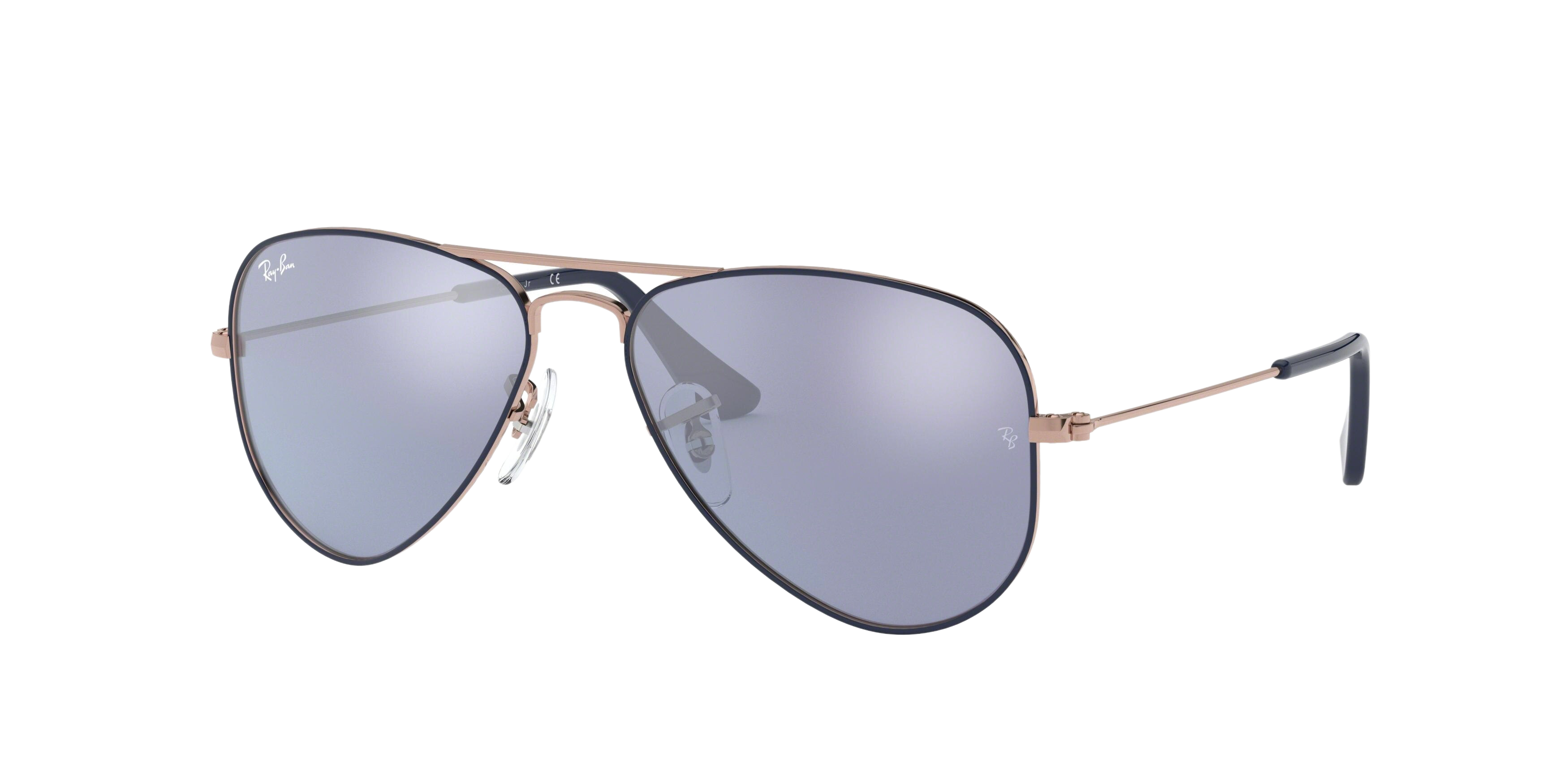 Ray-Ban RJ9506S aviator sunglasses in Copper Top on Blue