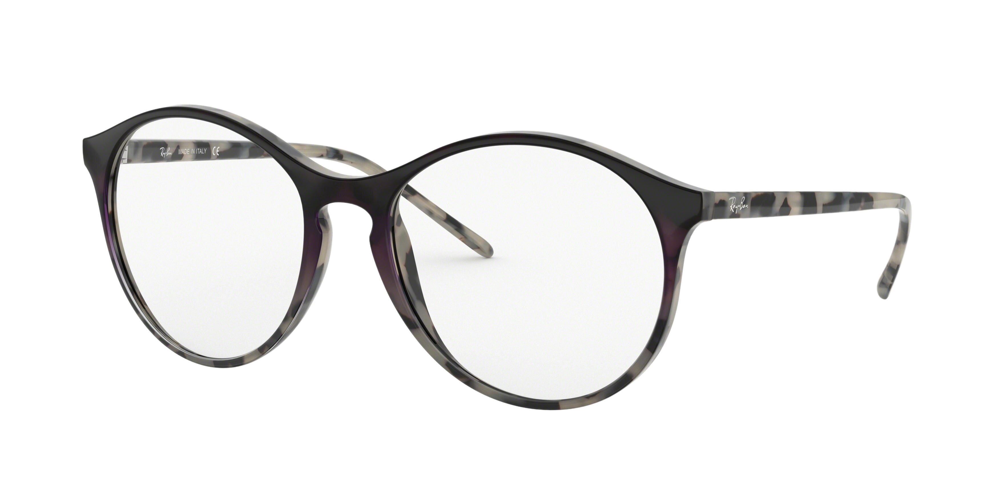Ray-Ban RX5371F round eyeglasses in Violet Grad Havana Beige