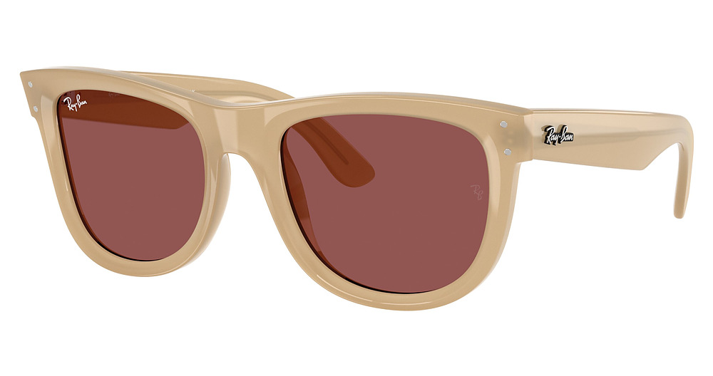 Ray-Ban RBR0502S WAYFARER REVERSE round sunglasses in Opal Beige/Honey/Dark Violet