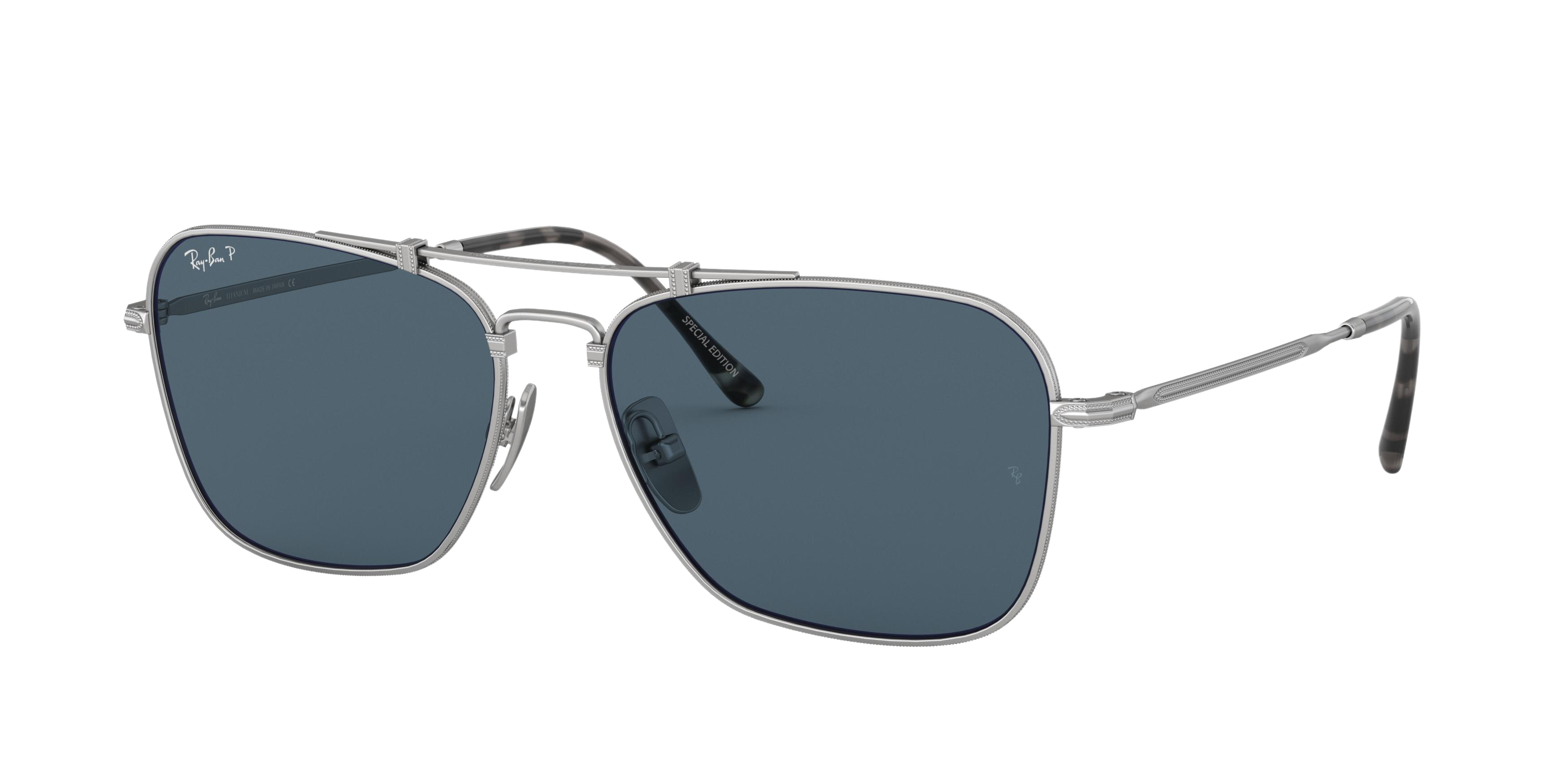 Ray-Ban RB8136M square sunglasses in Silver Demishiny