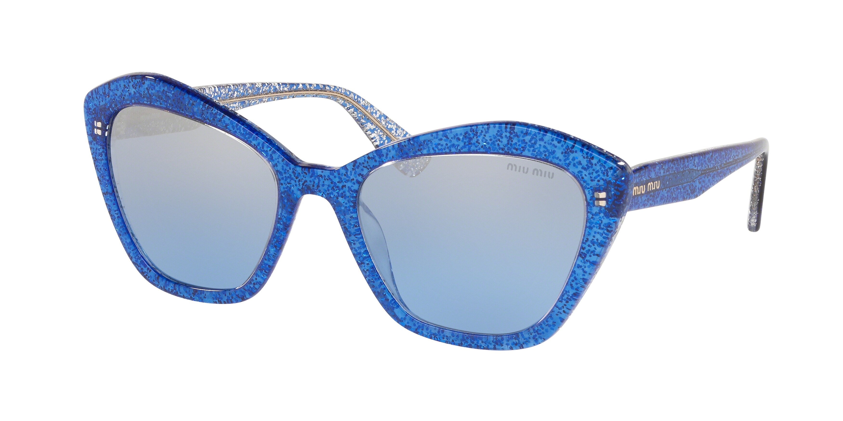 Miu Miu MU 05US square sunglasses in Glitter Blue