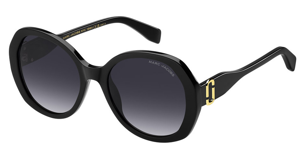Marc Jacobs MARC 763/S round sunglasses in Black/Dark Grey Shaded