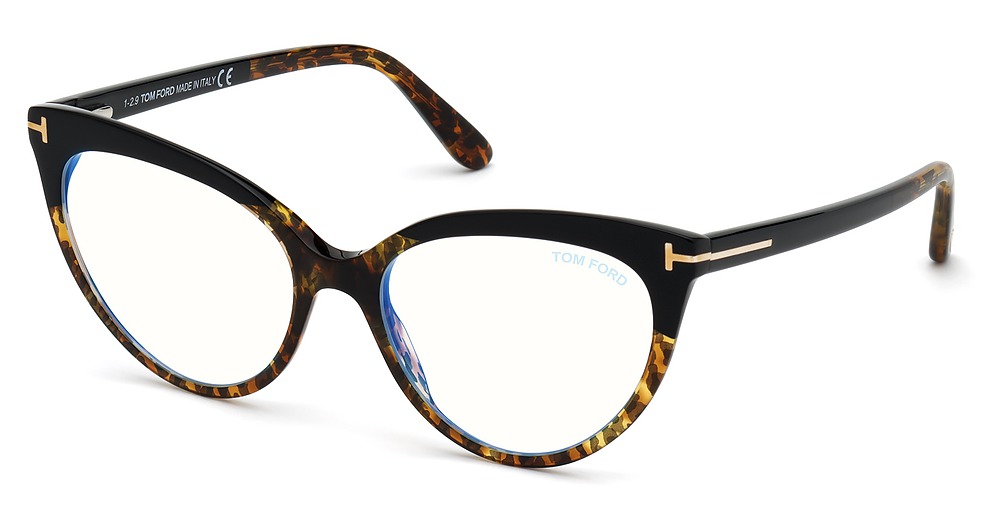 Tom Ford FT5674-B round eyeglasses in Black/Other