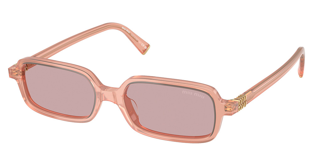 Miu Miu MU 11ZS rectangle sunglasses in Opal Pink/Pink