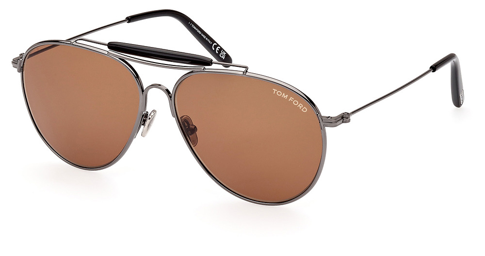 shiny gunmetal / brown
