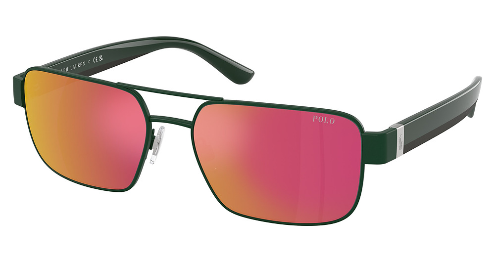 SHINY DARK GREEN / ORANGE MIRROR RED