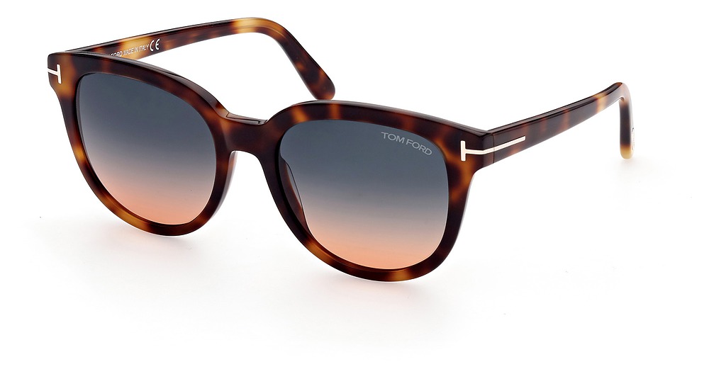 Tom Ford FT0914 round sunglasses in Blonde Havana/Gradient Green