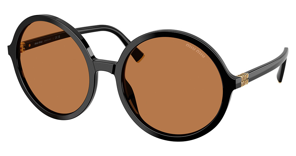 Miu Miu MU B02S round sunglasses in Black/Brown