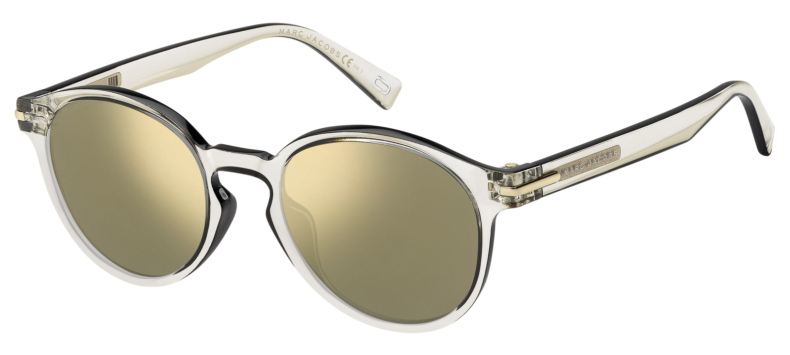 Marc Jacobs Marc 224/S square sunglasses in Crystal Black (Jo Grey Bronze Mirror)