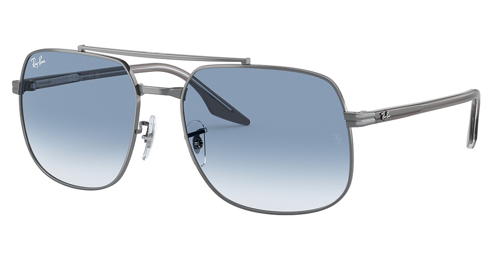 Ray-Ban RB3699 aviator sunglasses in Gunmetal/Clear Gradient Blue