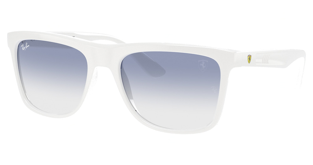 Ray-Ban RB4413M square sunglasses in White/Clear Gradient Light Blue