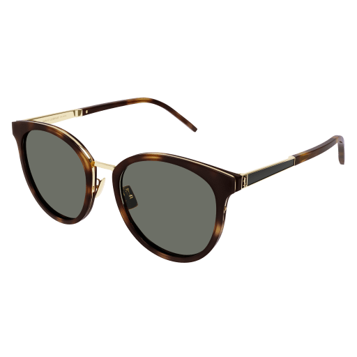 Saint Laurent SL M101 round sunglasses in Havana Havana Green/Green