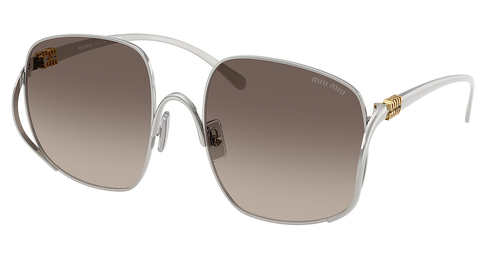 Miu Miu MU A57S aviator sunglasses in Silver/Grey Gradient