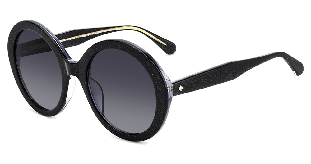 Kate Spade ZYA/G/S round sunglasses in Black/Dark Grey Shaded