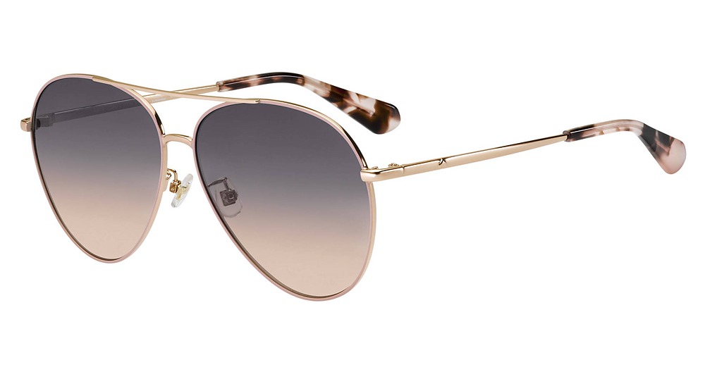 Kate Spade Carolane/F/S aviator sunglasses in Red Gold/Grey Shded Pink