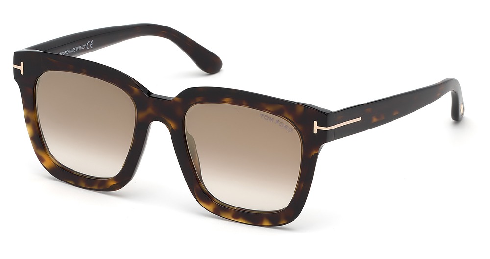 Tom Ford FT0690 irregular sunglasses in Dark Havana/Gradient Brown
