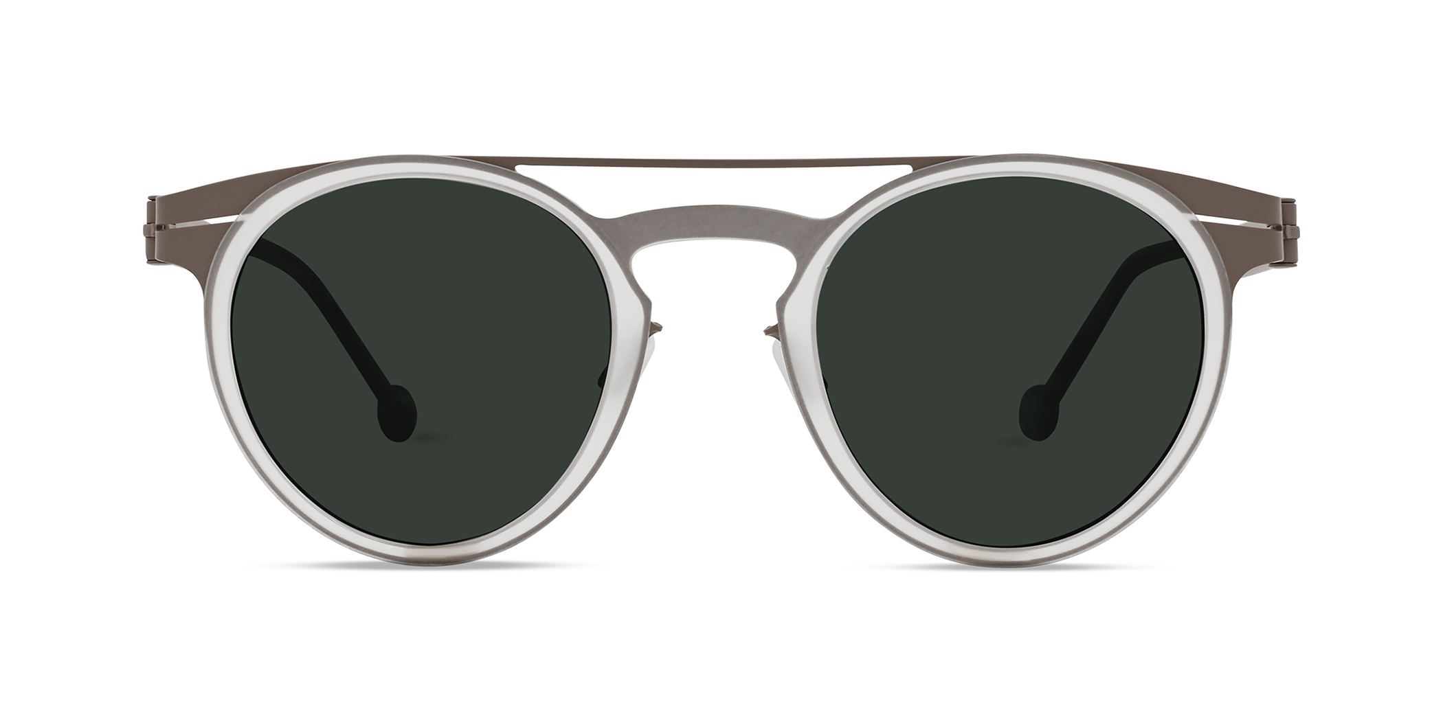 Modo DARSENA round sunglasses in Crystal/Beige