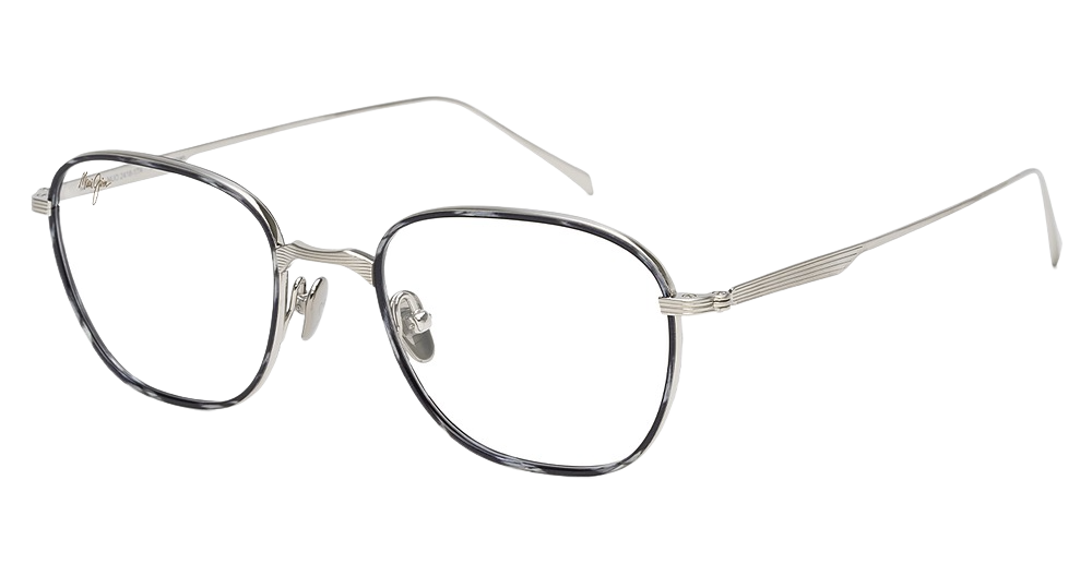 Brushed Silver with Grey Tortoise Eye Rim
